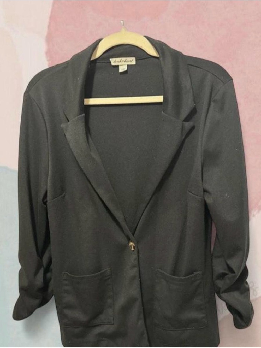 Black Women's Single-Button Blazer Jacket - Derek Heart